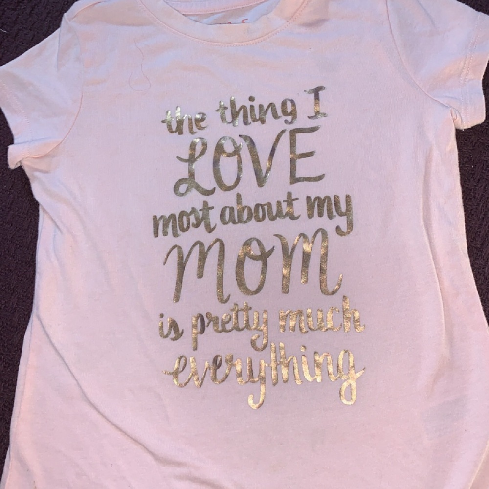 Cat & Jack Pink Tee with Gold Text